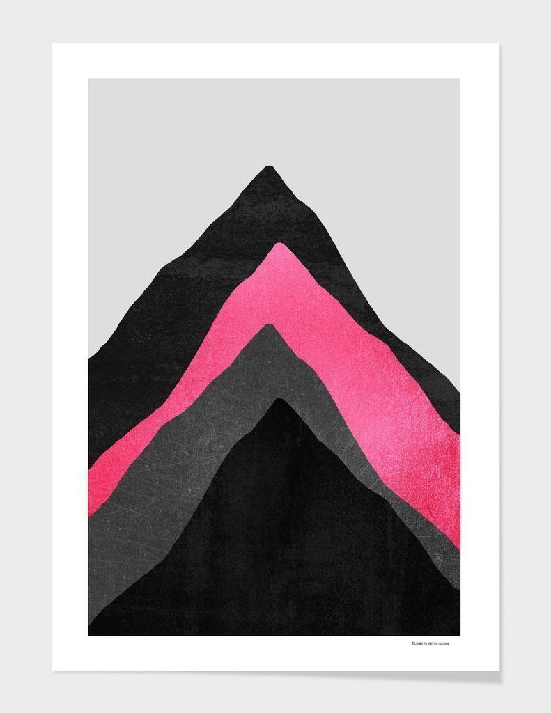 Four Mountains Pink Frame